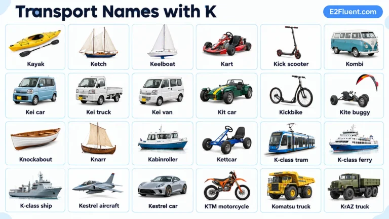 Transport Names Starting with K: 25+ Transport Words