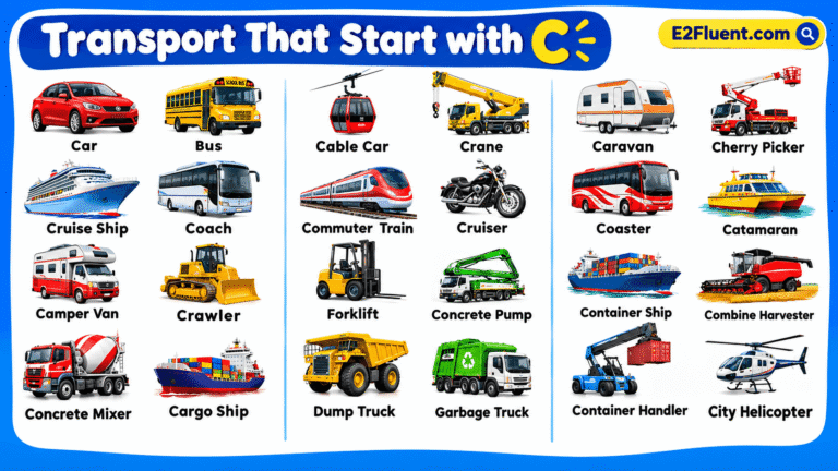 30+ Different Types of Transport That Start with C