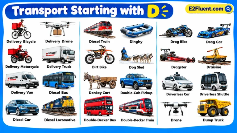 25 Types of Transport That Start with D in English with Pictures